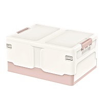 Ящик пластиковый складной белый, дно розовое, 480х360х240 мм в Домодедово