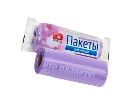 Мешки для мусора 35 л, ароматизированные, сиреневые, в рулоне 20 шт., ПНД, 12 мкм, 560х530 мм, GRIFON Полевые Цветы, 100-034 в Домодедово