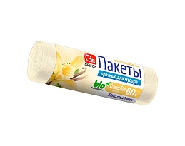 Мешки для мусора 60 л, ароматизированные, Ваниль, бежевые, в рулоне 20 шт., ПНД, 9 мкм, 650х550 мм, GRIFON Aroma, 101-023 V в Домодедово