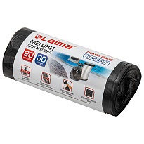Мешки для мусора 20 л, черные, в рулоне 30 шт., ПНД, 8 мкм, 500х450 мм, LAIMA, 601376 в Домодедово