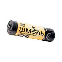 Мешки для мусора 30 л, черные, в рулоне 30 шт., ПНД, 7 мкм, 600х500 мм, ШМЕЛЬ, 4625 в Домодедово