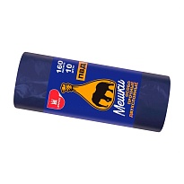 Мешки для мусора 160 л, синие, рулон 10 шт., ПВД, 35 мкм, 1100х900 мм, Уфа Пак, МВ1755 (МВ 160-10ср) в Домодедово