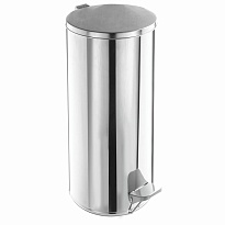 Урна для мусора с педалью, усиленное, Титан, 50 л, кольцо под мешок, нержавеющая сталь, хром в Домодедово