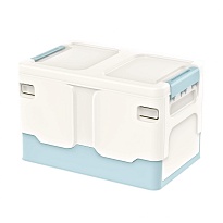 Ящик пластиковый складной белый, дно голубое, 370х240х240 мм в Домодедово