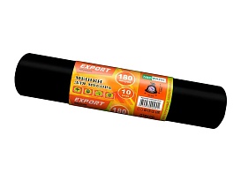 Мешки для мусора 180 л, ароматизированные, черные, в рулоне 10 шт., ПВД, 80 мкм, 1100х930 мм, EXPORT, exp18010142 в Домодедово