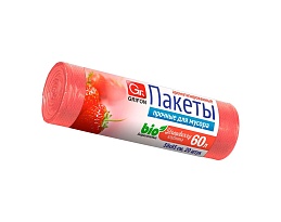 Мешки для мусора 60 л, ароматизированные, Клубника, красные, в рулоне 20 шт., ПНД, 9 мкм, 650х550 мм, GRIFON Aroma, 101-023 K в Домодедово