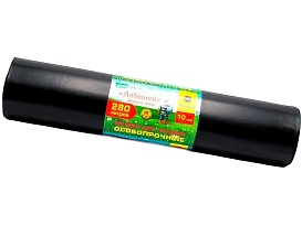 Мешки для мусора 280 л, ароматизированные, черные, в рулоне 10 шт., ПВД 110 мкм, 1400х930 мм, Добрыня, Dob28010black в Домодедово