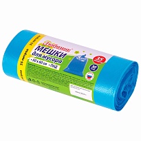 Мешки для мусора 35 л, синие, в рулоне 30 шт., ПНД, 10 мкм, 600х500 мм, Любаша, 608091 в Домодедово