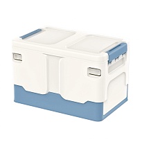 Ящик пластиковый складной белый, дно синее, 370х240х240 мм в Домодедово
