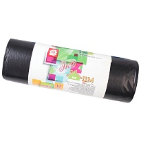 Мешки для мусора 220 л, черные, в рулоне 10 шт., ПВД, 29 мкм, 1100х830 мм, Концепция Быта ЭкоДом, 604924 в Домодедово