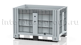 Контейнер iBox сплошной на полозьях с пробкой 1 дюйм серый в Домодедово