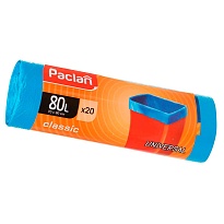 Мешки для мусора 80 л, синие, в рулоне 20 шт., ПНД, 12 мкм, 900х700 мм, PACLAN Classic, 606335 в Домодедово
