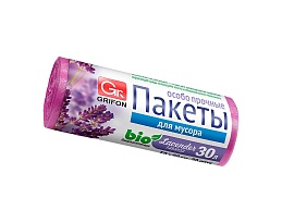 Мешки для мусора 30 л, ароматизированные, Лаванда, сиреневые, в рулоне 20 шт., ПНД, 9 мкм, 560х530 мм, GRIFON Aroma, 101-020 La в Домодедово