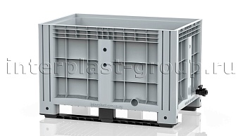 Контейнер iBox сплошной на полозьях с краном серый в Домодедово